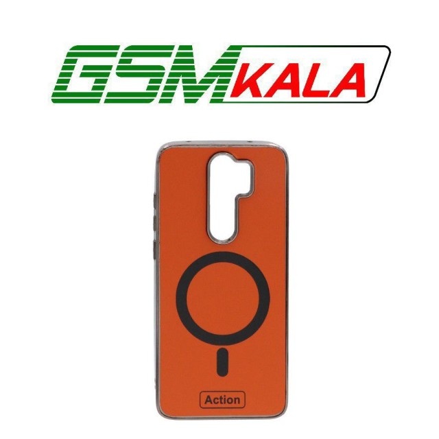 قاب Action طرح مگ سیف دور براق Xiaomi Redmi Note 8 Pro - نارنجی