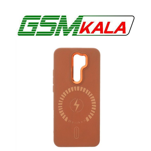 قاب Texture طرح مگ سیف Weiiken مدل Xiaomi Redmi 9 / Redmi 9 Prime / Poco M2 - قهوه ای