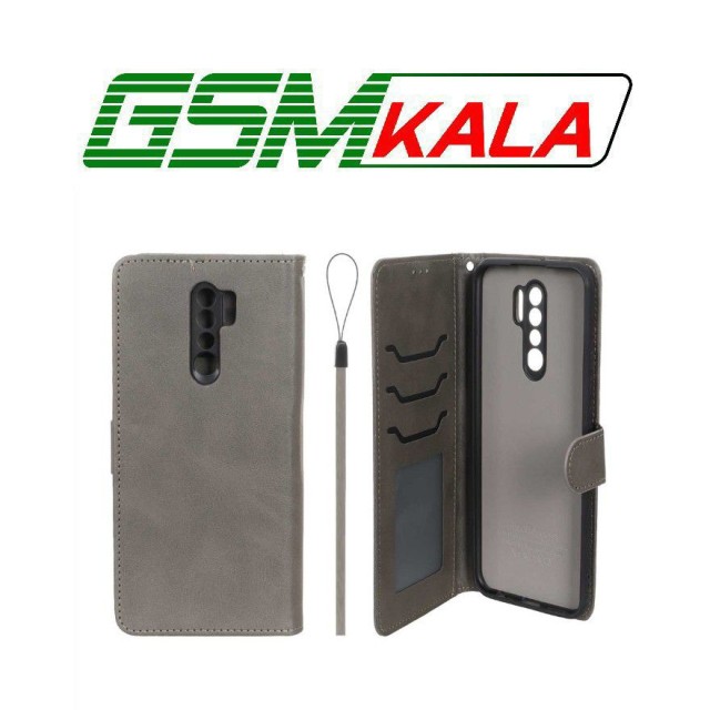 کیف موبایل مگنتی درجه یک داخل خز MNC Plus مدل Xiaomi Redmi 9 / Redmi 9 Prime / Poco M2 - خاکستری