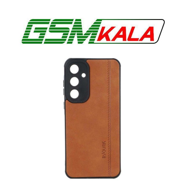 قاب طرح چرم RYOURK مدل Samsung Galaxy A55 - عسلی