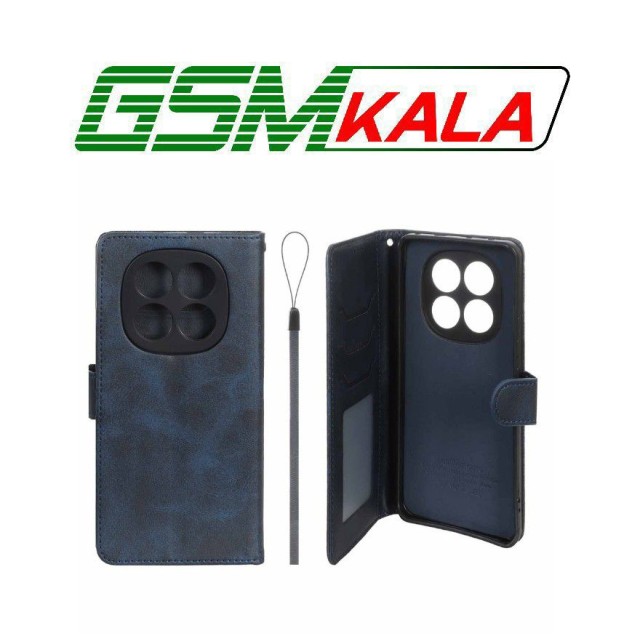 کیف موبایل مگنتی درجه یک داخل خز MNC Plus مدل Xiaomi Redmi Note 14 Pro 5G / Redmi Note 14 Pro Plus 5G / Poco X7 5G - سرمه ای