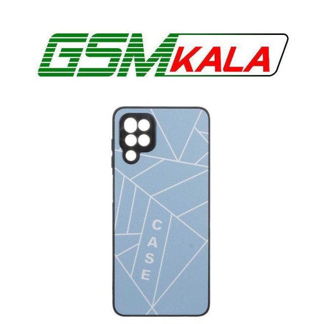 قاب طرح PVD هندسی محافظ لنزدار Samsung Galaxy A12 / M12 / F12 - آبی