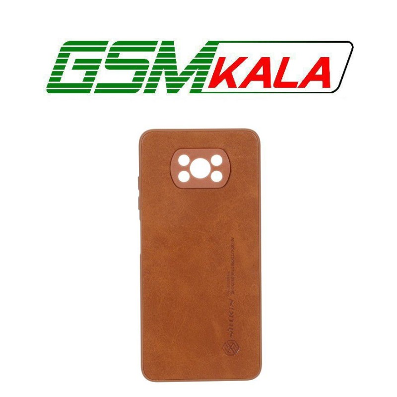 قاب طرح چرم Nillkin محافظ لنزدار Xiaomi Poco X3 / Poco X3 Pro / Poco X3 NFC - قهوه ای