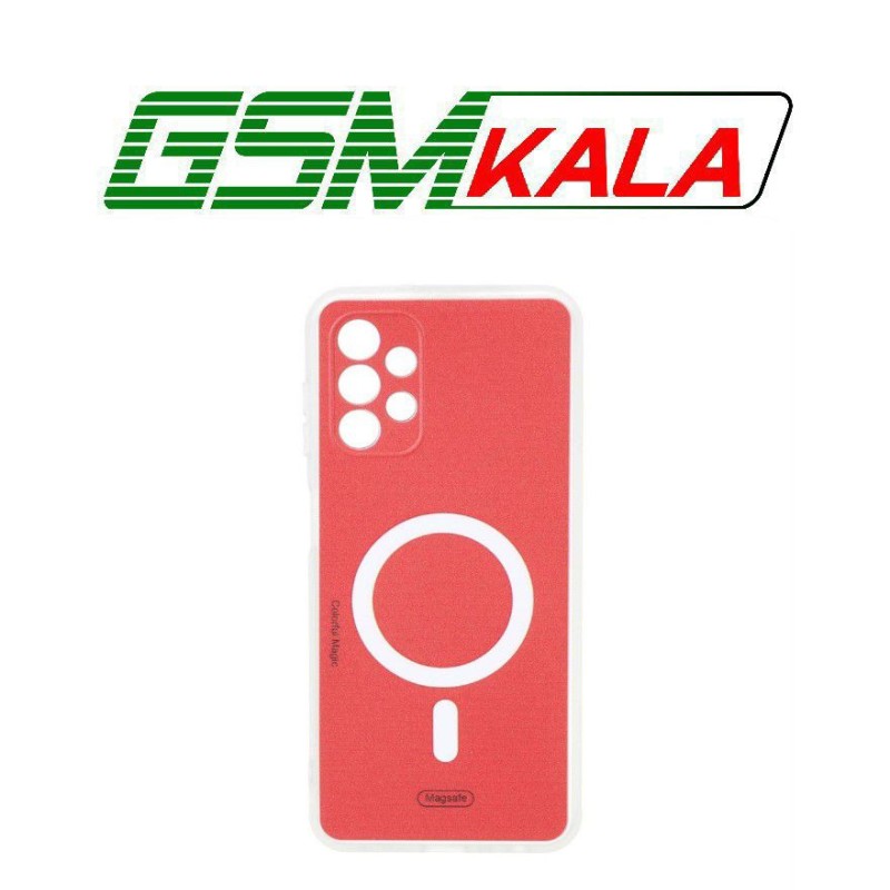 قاب Colorful Magic طرح مگ سیف محافظ لنزدار Samsung Galaxy A32 5G - قرمز