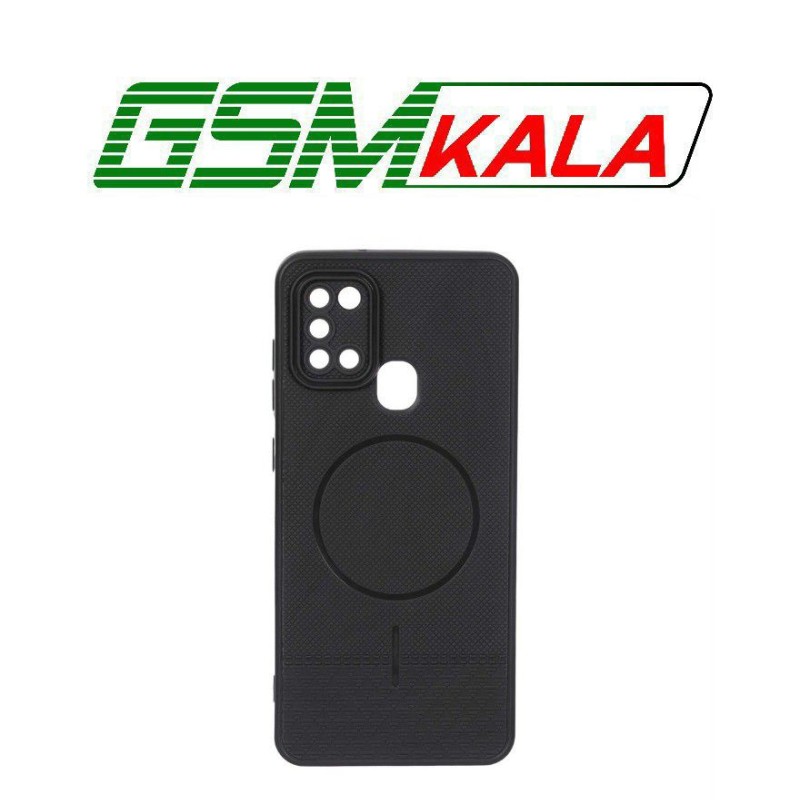 قاب شطرنجی طرح مگ سیف محافظ لنزدار Samsung Galaxy A21s - مشکی