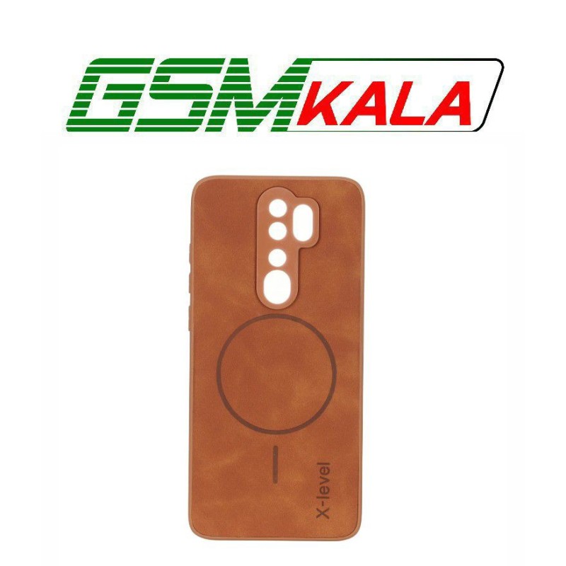 قاب Xlevel جیر طرح مگ سیف محافظ لنزدار Xiaomi Redmi Note 8 Pro - عسلی