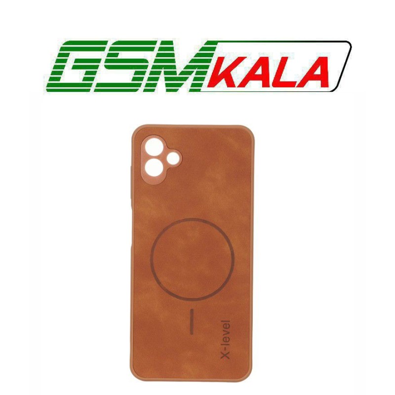 قاب Xlevel جیر طرح مگ سیف محافظ لنزدار Samsung Galaxy A04 / M13 5G - عسلی