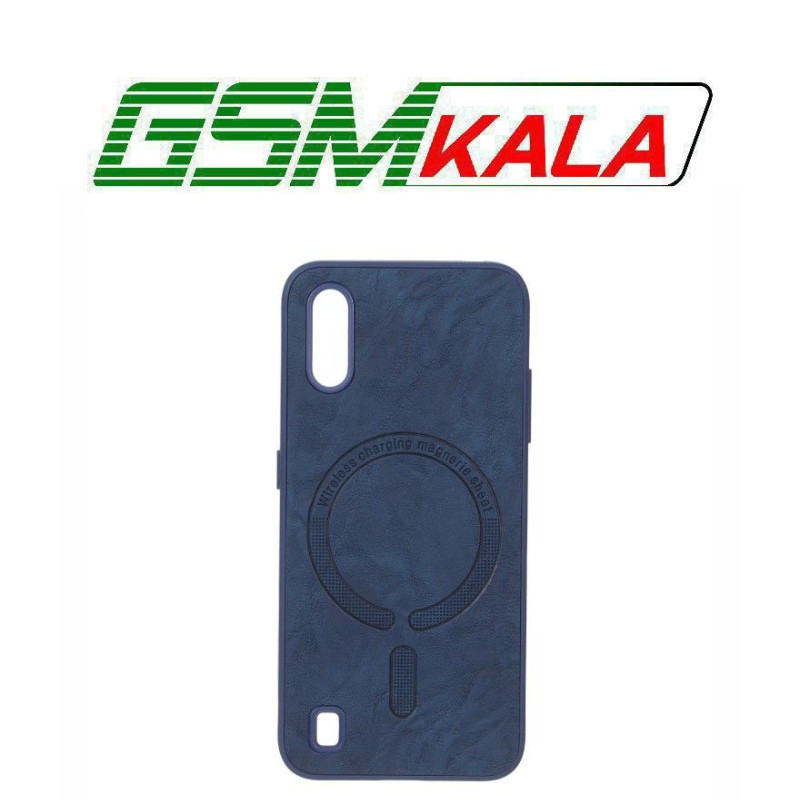 قاب Pucker چرمی طرح مگ سیف Samsung Galaxy A01 / M01 - سرمه ای