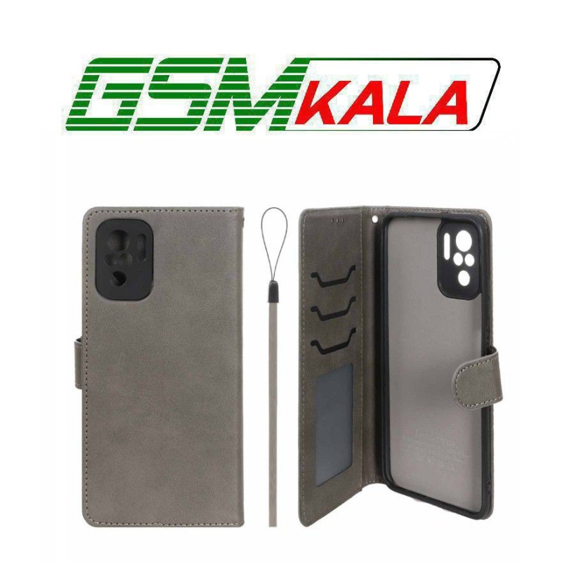 کیف موبایل مگنتی درجه یک داخل خز MNC Plus مدل Xiaomi Redmi Note 10 4G / Redmi Note 10S / Poco M5S - خاکستری