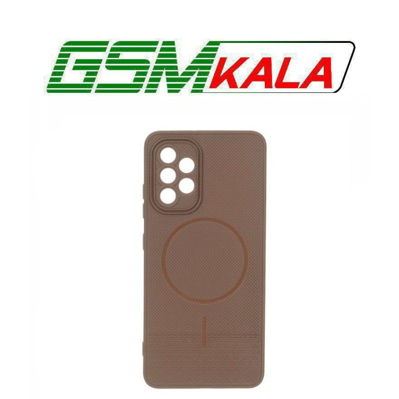 قاب شطرنجی طرح مگ سیف محافظ لنزدار Samsung Galaxy A32 4G - قهوه ای