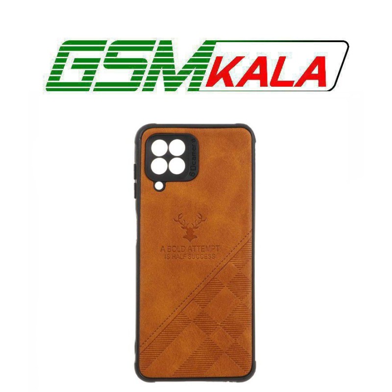 قاب طرح چرم گوزنی Samsung Galaxy A22 4G / M32 4G / F22 - عسلی