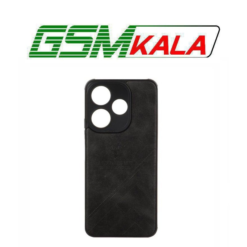 قاب طرح چرم گوزنی Xiaomi Redmi 13X / Redmi 13 4G / Poco M6 4G - مشکی