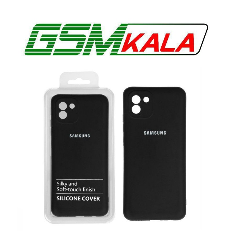 قاب نیو سیلیکون محافظ لنزدار Samsung A03 - RFF مشکی (پک دار)