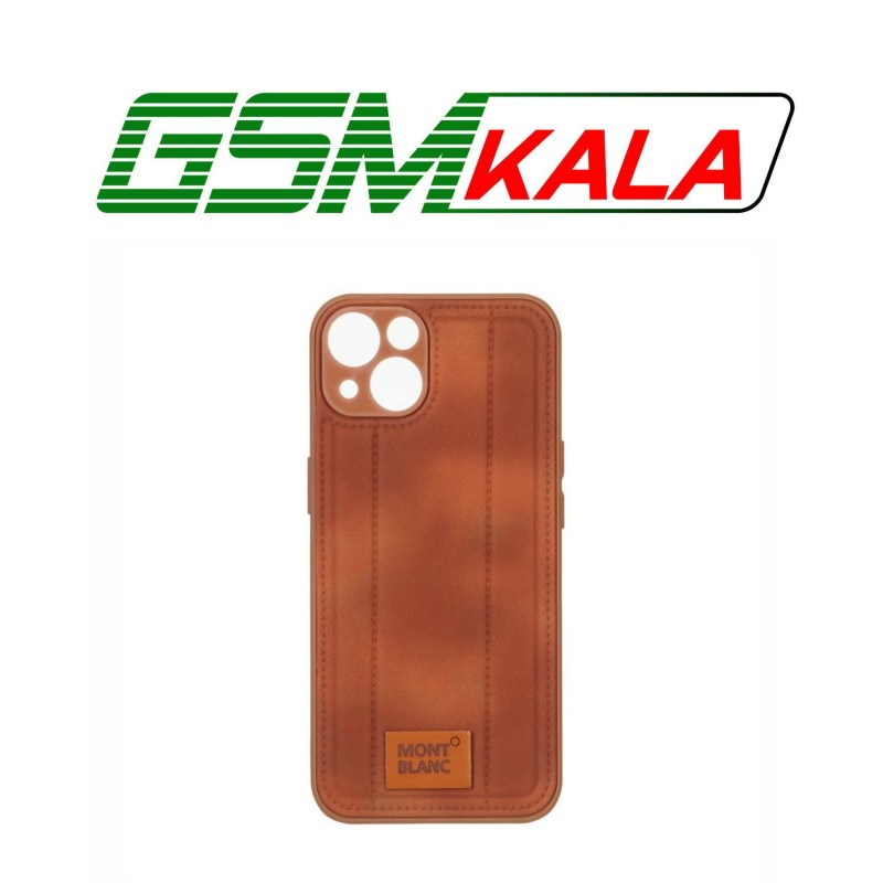 قاب جیر Mont Blanc طرح دوخت محافظ لنزدار Apple iPhone 13 / iPhone 14 - قهوه ای