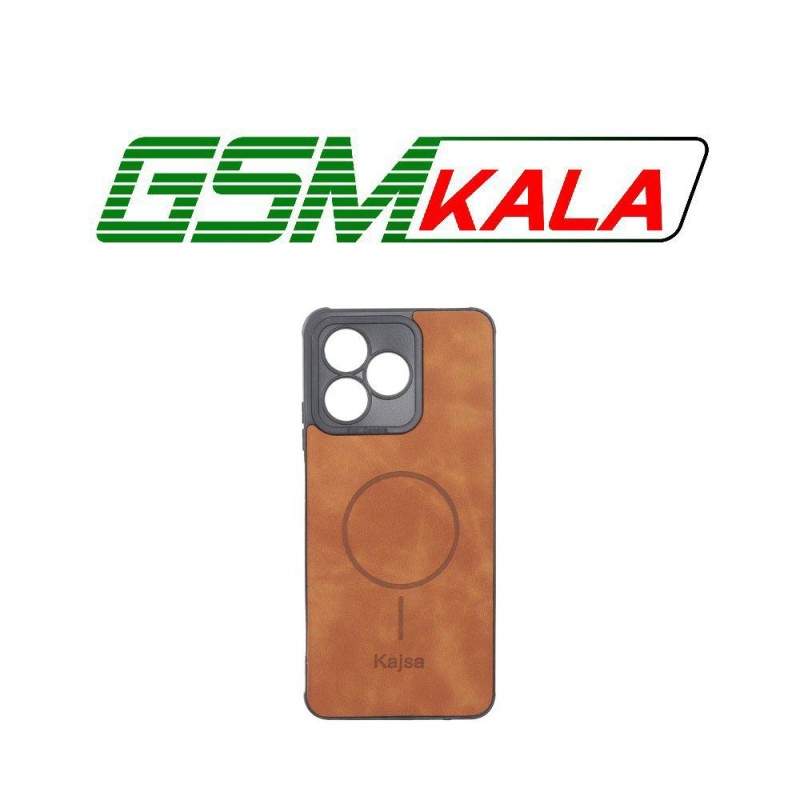 قاب جیر Kajsa طرح مگ سیف MNC مدل Realme C53 / C51 / Note 50 - قهوه ای روشن