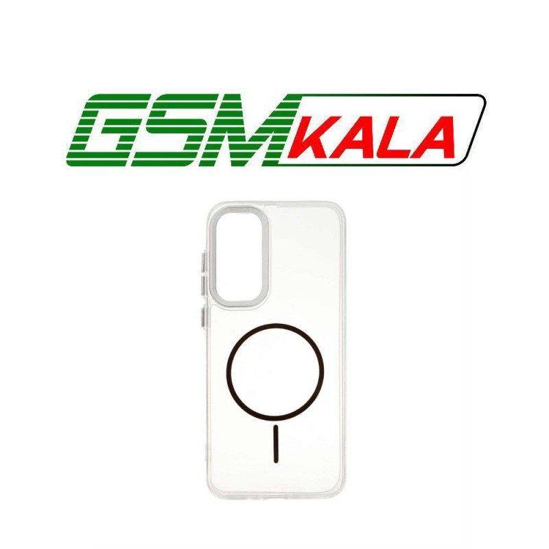قاب ژله ای شفاف لنز کروم طرح مگ سیف Samsung Galaxy A35 / A55 - مشکی
