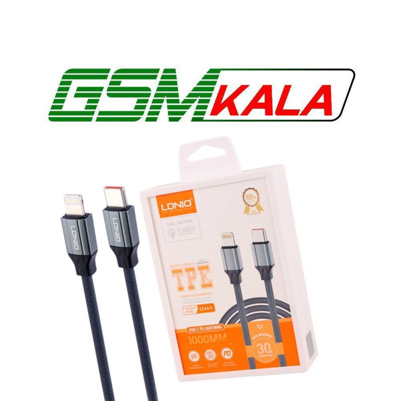 کابل تایپ سی به لایتنینگ فست شارژ 30 وات الدینیو LC441i طول 1 متر