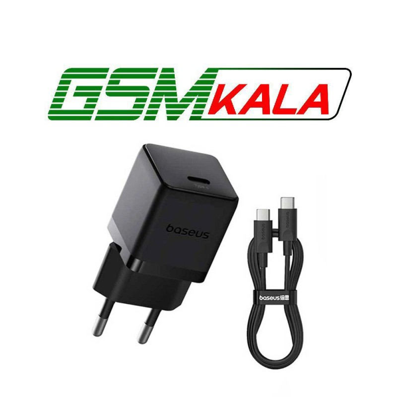 شارژر دیواری 20 وات باسئوس P10111602213 QC3.0 PD 3A + کابل تبدیل تایپ سی