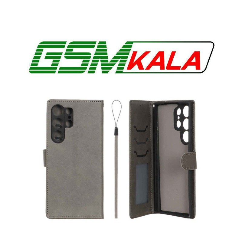 کیف موبایل مگنتی درجه یک داخل خز MNC Plus مدل Samsung Galaxy S23 Ultra - خاکستری
