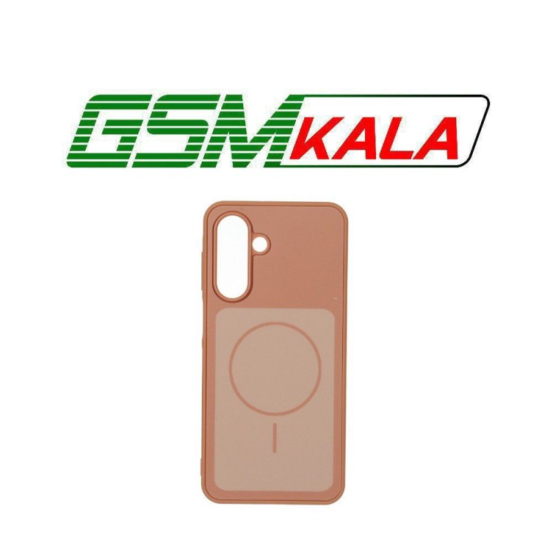 قاب مات مستطیلی طرح مگ سیف دور لنز برجسته Samsung Galaxy A17 / A26 - عسلی