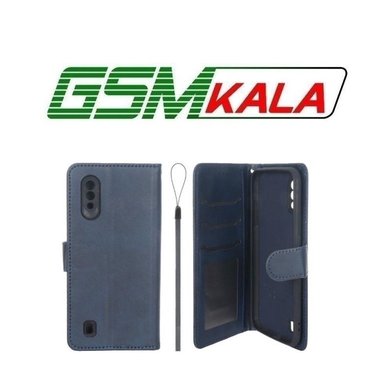 کیف موبایل مگنتی درجه یک داخل خز MNC Plus مدل Samsung Galaxy A01 / M01 - سرمه ای