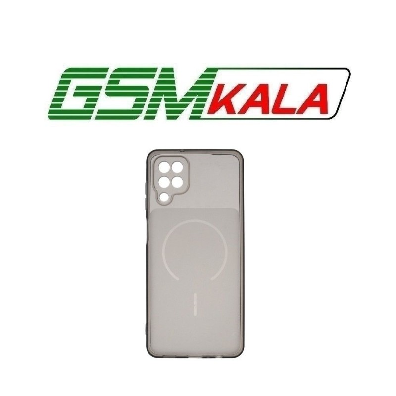 قاب ژله ای شفاف مستطیلی طرح مگ سیف محافظ لنزدار Samsung Galaxy A12 / M12 / F12 - مشکی