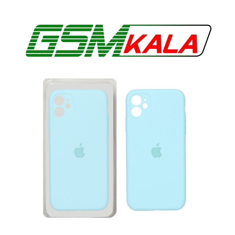 قاب سیلیکونی پاک کنی محافظ لنزدار اورجینال Apple iPhone 11 - فیروزه ای