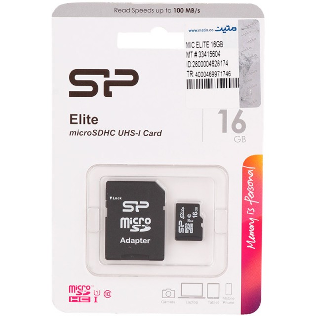 کارت حافظه 16 گیگ سیلیکون پاور Silicon Power Elite U1 C10 + خشاب