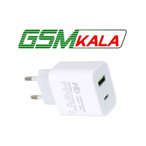 شارژر دیواری 20W فست و PD دو پورت Denmen مدل DC21