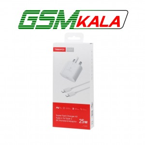 آداپتور شارژر 25W فست و PD تک پورت Tranyoo مدل T-SA3C به همراه کابل شارژ Type-C