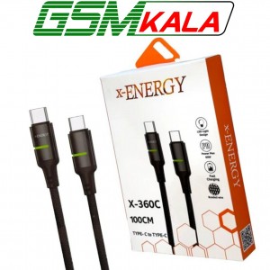 کابل تبدیل فست شارژ X-Energy X-360C Type-C To Type-C PD 60W 1m