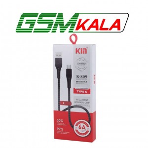 کابل تایپ سی فست شارژ Kin K-S09 6A 1m