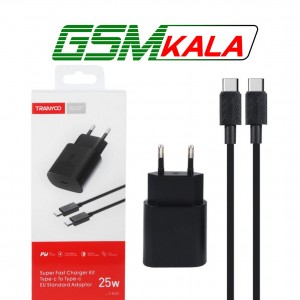 شارژر دیواری 25W فست و PD تک پورت Tranyoo مدل T-SA2C به همراه کابل شارژ Type-C