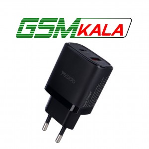 شارژر دیواری 20 وات یسیدو YC47 PD QC 3A + کابل تبدیل آیفونی
