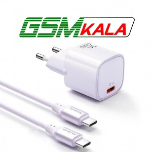 شارژر دیواری 20 وات مک دودو CH-404 PD 3A + کابل تبدیل تایپ سی