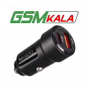 شارژر فندکی فست شارژ Yesido Y55 QC3.0 PD 3A 30W + کابل تبدیل تایپ سی