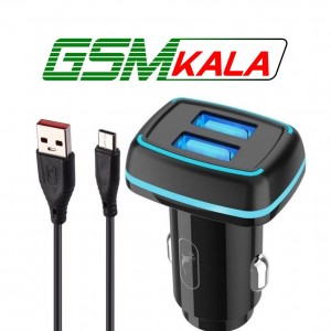 شارژر فندکی فست شارژ Sky Dolphin SZ18T 3.4A 15W + کابل تایپ سی