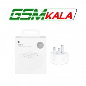 شارژر دیواری اپل 3 پین 20W - B/A - سفید - اصل چین - bew