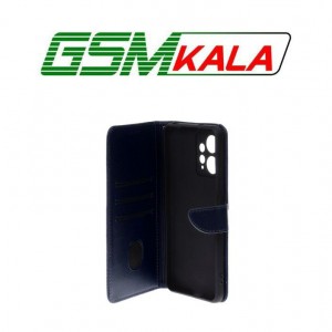 کیف چرمی موبایل مگنتی محافظ لنزدار Xiaomi Redmi Note 12 4G - سرمه ای