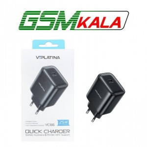شارژر دیواری فست و PD تک پورت VIPLATINA مدل VC66 25W - مشکی