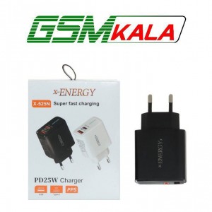 شارژر دیواری فست و PD دو پورت X-Energy مدل X-525N 25W - مشکی