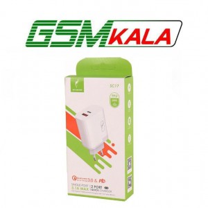 شارژر دیواری 18 وات اسکای دلفین SC17 QC3.0 PD 3.1A