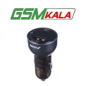 شارژر فندکی فست شارژ Nitu NDC41 3A QC3.0 PD 30W + کابل تبدیل آیفونی