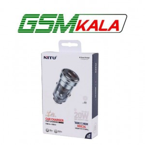 شارژر فندکی فست شارژ Nitu NDC34 3A QC3.0 PD 20W + کابل تایپ سی