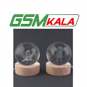 گوی چراغ دار زیر چوبی 6cm کد 3