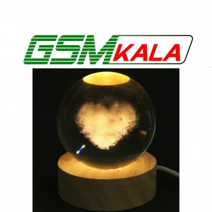 گوی چراغ دار زیر چوبی 6cm کد 3