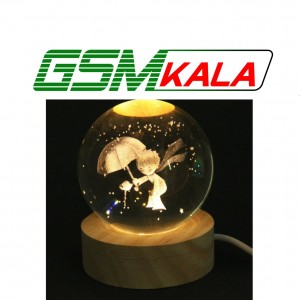 گوی چراغ دار زیر چوبی 6cm کد 3