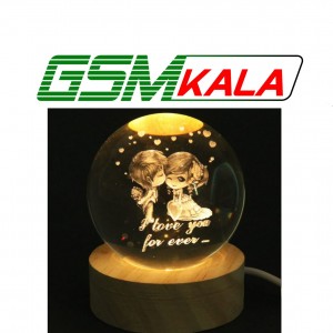 گوی چراغ دار زیر چوبی 6cm کد 3