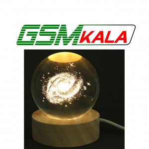 گوی چراغ دار زیر چوبی 6cm کد 3