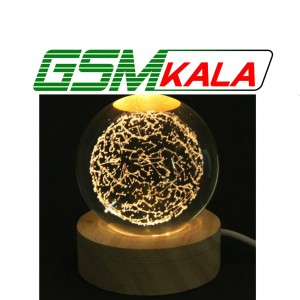 گوی چراغ دار زیر چوبی 6cm کد 3